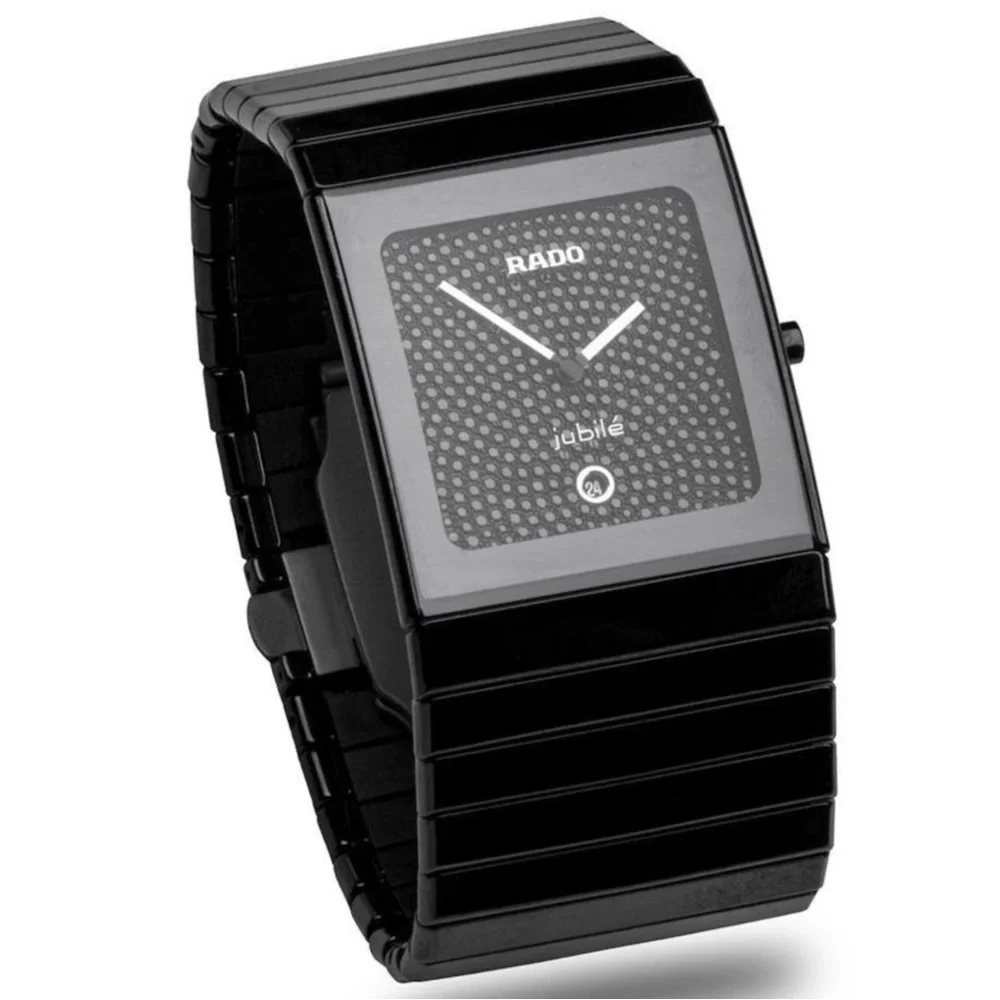 Rado Jubile Ceramica Black Pave Diamond Watch with Box 35 x 45 mm Size Up to 8” - Picture 1 of 5